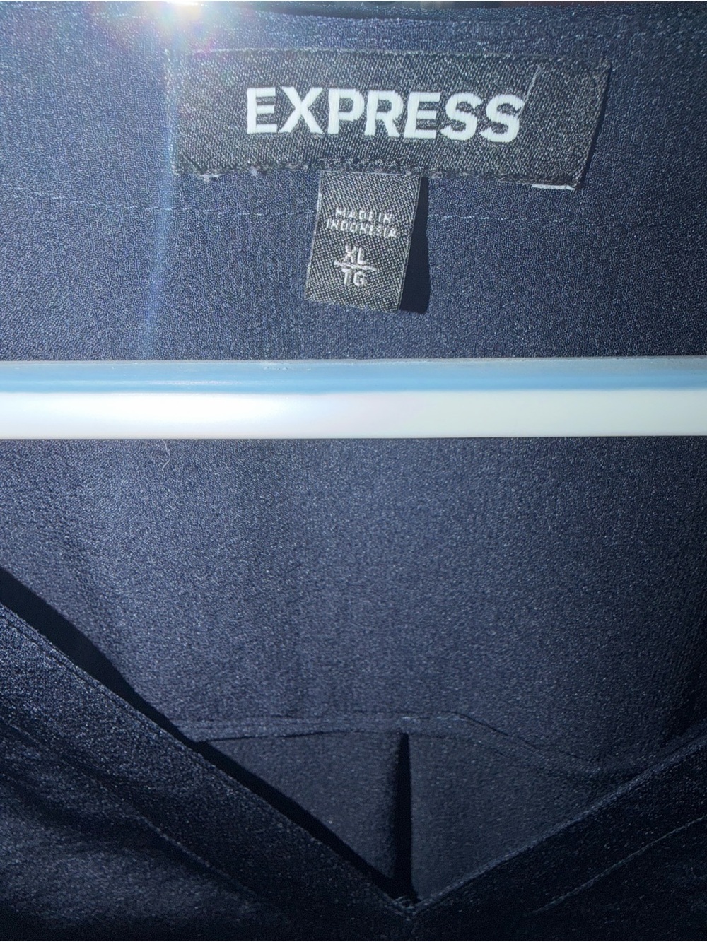 Express Navy V-Neck Long Sleeve Tunic Blouse - XL - Picture 5 of 6